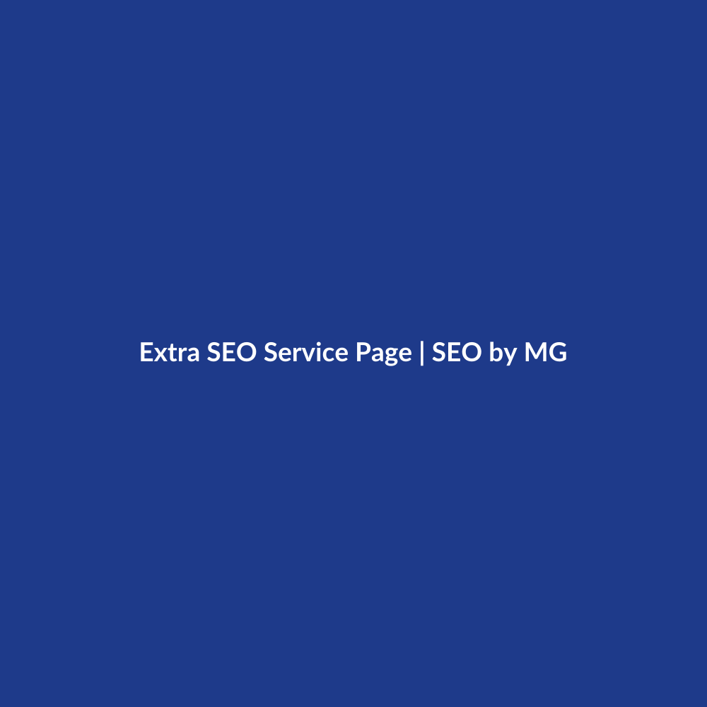 Extra SEO Service Page by SEO by MG