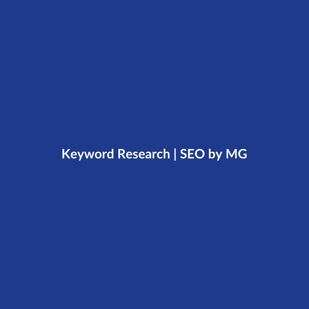 Keyword Research by SEO by MG
